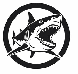 Obraz premium A shark in a circle