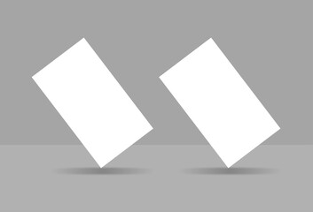 Vertical blank business card mockup.