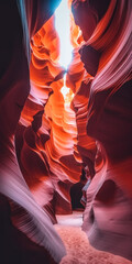Captivating view of antelope canyon, iPhone wallpaper, mobile phone wallpaper.  Generative Ai.
