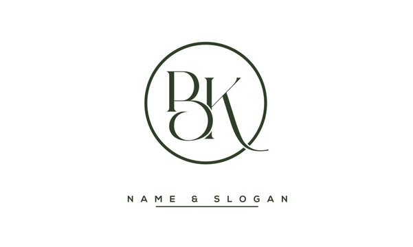 BK,  KB,  B,  K   Abstract  Letters  Logo  Monogram