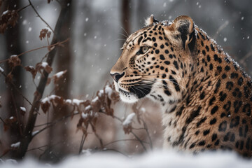 Generative AI.
a leopard in the snow