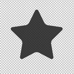 Star icon. Flat vector illustration. Black star on transparent background.