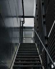 Metallic silver staircase 