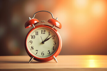 alarm clock on table. generative ai
