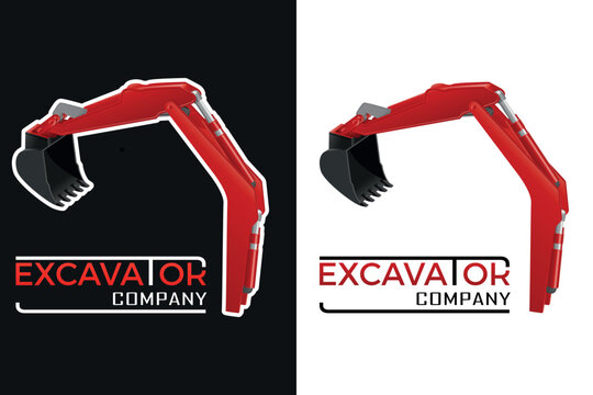 Bagger, Excavator, Baggerarm - Betrieb Firma Logo Design