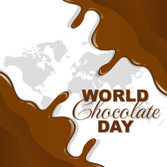 World chocolate day, Illustration design of greeting poster or social media post for world chocolate day