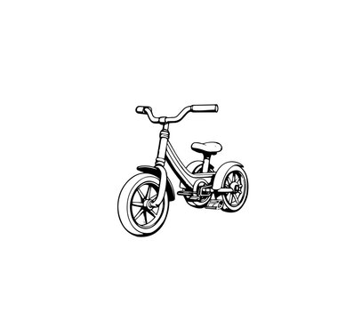 contour image of a tricycle on a white background. Vector illustration