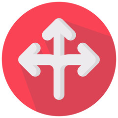 multiple split arrow round flat vector icon