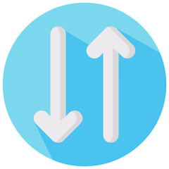passing arrow round flat vector icon