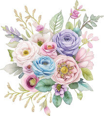 Wedding flower bouquet watercolor