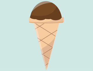 チョコレートアイスクリーム。ソフトクリーム。ベクターイラスト