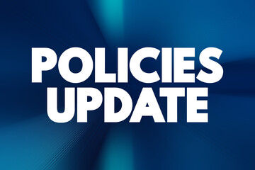 Policies Update text quote, concept background
