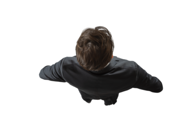 Isolated  businessman looks far for new job opportunities