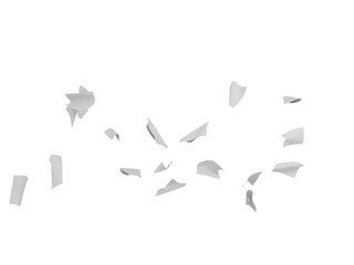 Isolated 3d rendering of a flying paper sheets - 612065795