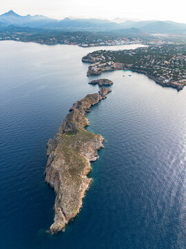 Aerial view of Malgrats Islands and Santa Ponsa Bay in Mallorca