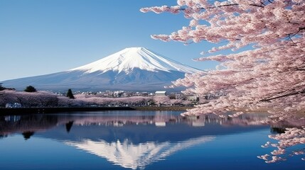 Naklejka premium Mount Fuji digitally illustrated