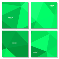 set of squares abstract triangles green background. vector illustration.