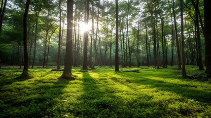 Fototapeta na wymiar Beautiful forest landscape. Generated AI
