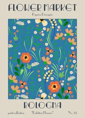  Flower market poster. Abstract floral illustration. Posters aesthetic, Floral art, Botanical print © Oleksandr