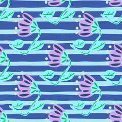 Contemporary flower seamless pattern. Cute stylized flowers background. Decorative naive botanical wallpaper.