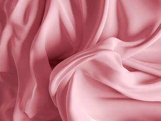 Obraz premium 3d render, abstract background with waving floating pink silk drapery, wavy fashion wallpaper, falling cloth, Generative AI