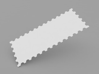 Fototapeta premium Postage stamp mockup on a grey background. 3d render illustration.