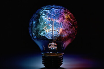 A vibrant concept light bulb sparking ideas and creative solutions, symbolizing the power of energy, innovation, and imagination illuminating innovation. Ai generative.