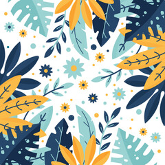 Fototapeta premium Fleurs - Arrière-plan fleuri - Décorations florales vectorielles éditables - Fonds aux couleurs douces - Design moderne - Papier peint d'éléments végétaux poétiques et légers