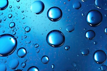 Seamless Blue Bubbles Background - Abstract Liquid Water Circles for Refreshing Drink Theme: Generative AI