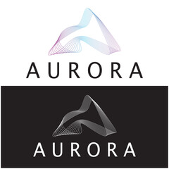 aurora logo design icon illustration vector template