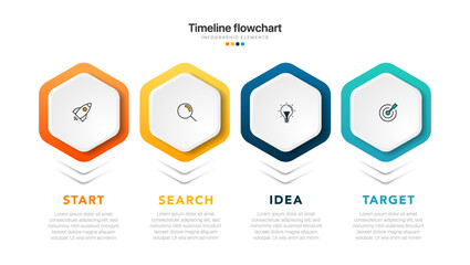 Timeline infographic design with options or steps. Infographics for business concept. Can be used for presentations workflow layout, banner, process, diagram, flow chart, info graph, annual report.