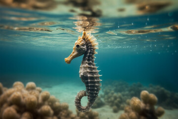 Generative AI.
a seahorse in clear water