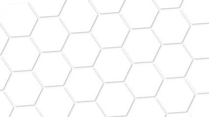 Abstract white hexagon background. Hexagon concept design abstract technology background. hexagon pattern. Seamless background. Abstract honeycomb background in grey color. Vector illustration.