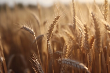 Fototapeta premium golden wheat field in summer, ai generated