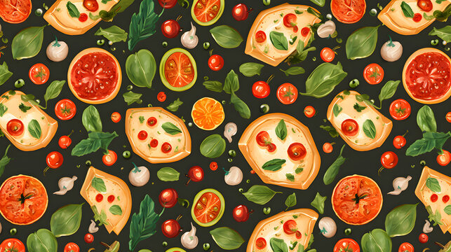 seamless pizza pattern