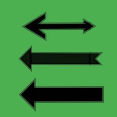 Arrows signs for direction  with green background