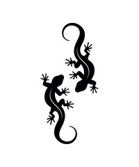 Two lizards silhouettes