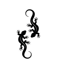 Two lizards silhouettes