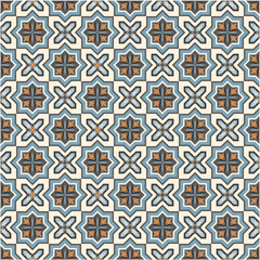 Seamless geometric vector pattern in oriental style. Abstract retro vector texture. Vintage Islamic wallpaper. Lattice graphic design. Vector modern tiles pattern.
