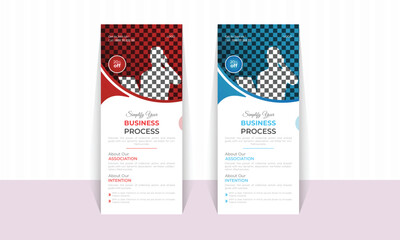 Corporate Roll up banner design template for restaurant, banner, and advertisement vector illustration.menu flayer, business flayer, food promotion ready print a4 size with editable shape
