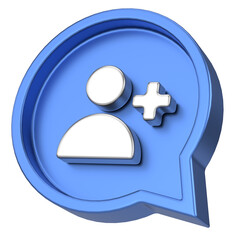 Sign up icon, Follow icon. 3D illustration.