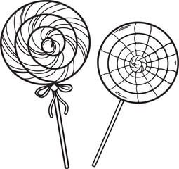 lollipop icon set Outline Simple vector illustration