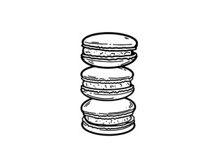 Macarons icon set Outline Simple vector illustration