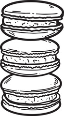 Macarons icon set Outline Simple vector illustration