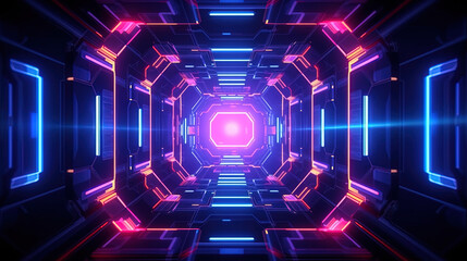 Tunnel of Innovation: Embracing the Futuristic Potential of Technology Key in a High-Speed Abstract Setting. Ai Generative.