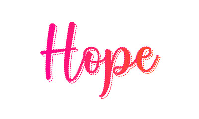 Hope – Beautiful calligraphy of the word hope in gradient colors – Text on transparent background to use as a sticker or decorative designs
