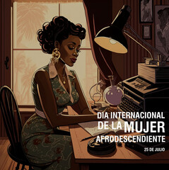 Illustration for posters advertising the international day of Afrodescendant women.