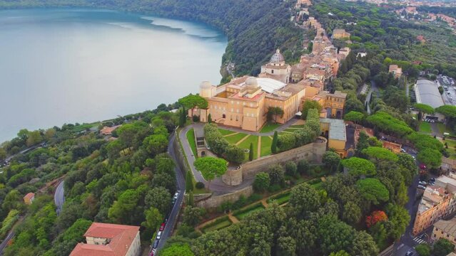 Albano Lake shore, Castel Gandolfo city, Lazio, Italy. Summer travel