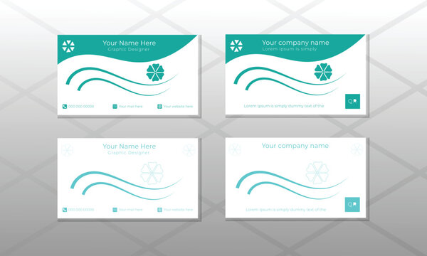 Simple business card layout with organic shape.