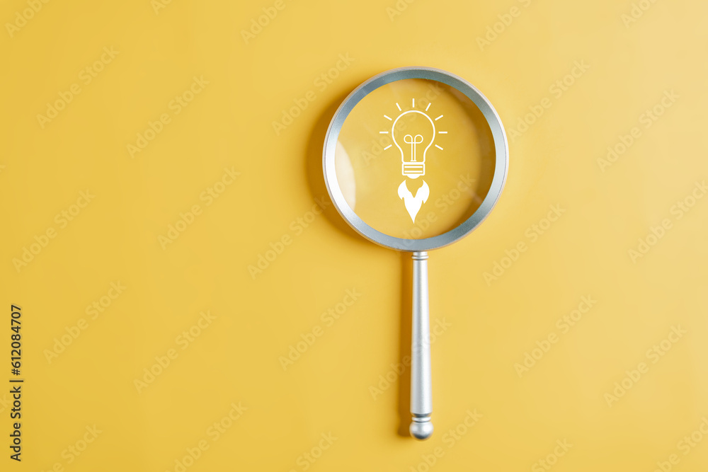 Aufkleber fast track idea and creative boost concept. light bulb with rocket icon, start new business, learnin